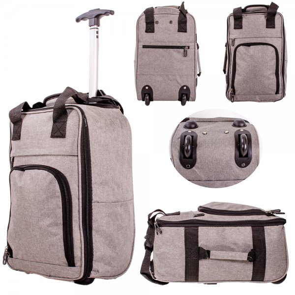 TR-001 GREY RYANAIR UNDERSEAT CABIN SIZE 2-WHEELED TROLLEY BAG