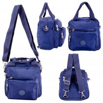 LL-251 NAVY SHOULDER BAG/BACKPACK W/5 ZIP