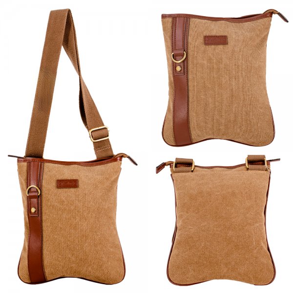 WB-6203 BROWN X-BODY SHOULDER BAG