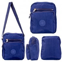 LL-73 NAVY X-BODY 3 ZIP SHOULDER BAG