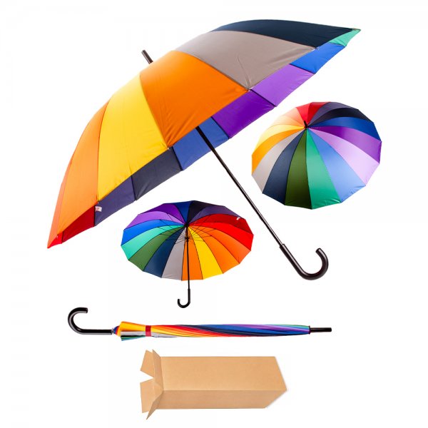 2818 XL 16-SPOKE RAINBOW UMBRELLA BOX OF 12