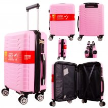 T-HC-US-1827 PINK CABIN-SIZE EASYJET TRAVEL TROLLEY SUITCASE