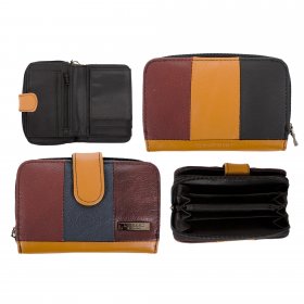 3841 RFID LEATHER TRI COLOUR WALLET