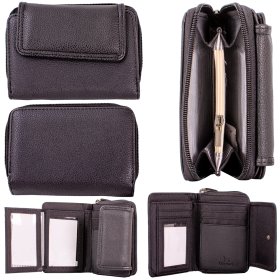 JBPS230 BLACK PU PURSE W/MULTIPLE CARD SLOTS