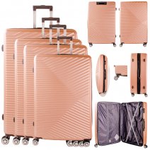 T-HC-11 ROSE GOLD SET OF 4 TRAVEL TROLLEY SUITCASE