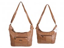 3739 Tan - Twin Top C.Hide Bag with Front & Back Zips