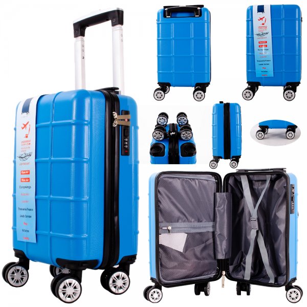 T-HC-US-13 LIGHT BLUE 15.7'' UNDER-SEAT CABIN-SIZE TROLLEY