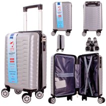 T-HC-US-27 SILVER 15.7'' UNDER-SEAT CABIN-SIZE TRAVEL TROLLEY