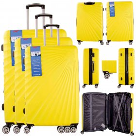 T-HC-13 YELLOW SET OF 3 TRAVEL TROLLEY SUITCASE