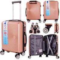 T-HC-US-1830 ROSE GOLD CABIN EASYJET TRAVEL TROLLEY SUITCASE