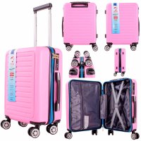 T-HC-US-22 PINK W/BLUE ZIP CABIN EASYJET TROLLEY SUITCASE