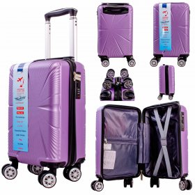 T-HC-US-1629 PURPLE 15.7'' UNDER-SEAT CABIN-SIZE TRAVEL TROLLEY