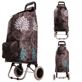 ST-02 GREY BLOSSOM 2 WHEEL SHOPPING TROLLEY