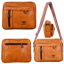 6898 TAN 2-TONE 3/ZIP X-BODY BAG