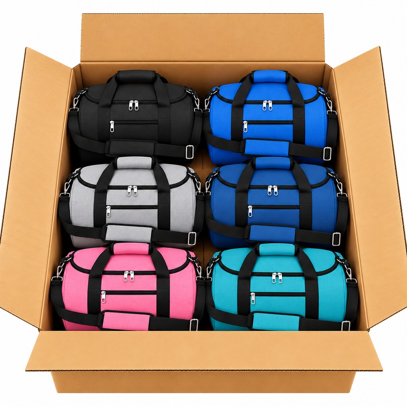 TB-TW-65 Box Of 10 Assorted Colors Holdall Bags (image for) TB-TW-65 Box Of 10 Assorted Colors Holdall Bags