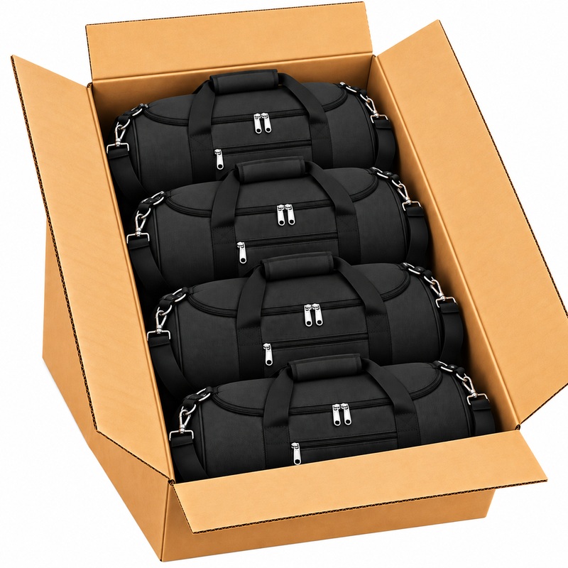 TB-TR-65 Box Of 10 Black Holdall Travelling Bags (image for) TB-TR-65 Box Of 10 Black Holdall Travelling Bags