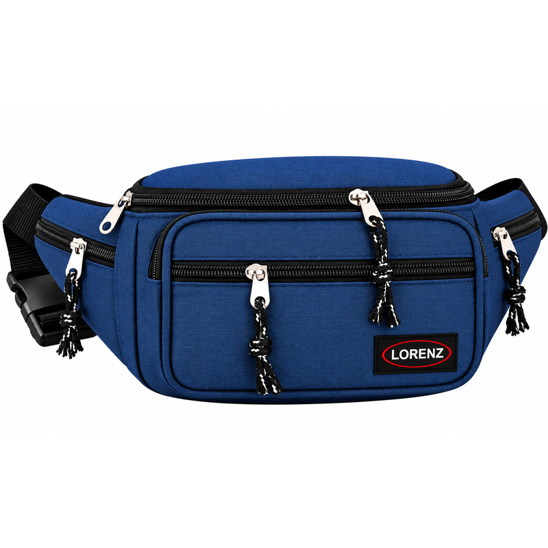 2512 Navy Bumbag With 2 Top Zips & 2 Front zips 1 EA (New) (image for) 2512 Navy Bumbag With 2 Top Zips & 2 Front zips 1 EA (New)