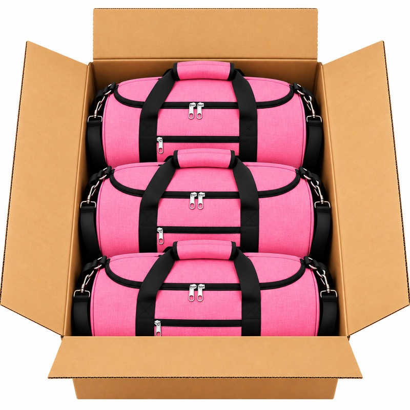 TB-TW-65 Box Of 10 Pink Holdall Bag (image for) TB-TW-65 Box Of 10 Pink Holdall Bag