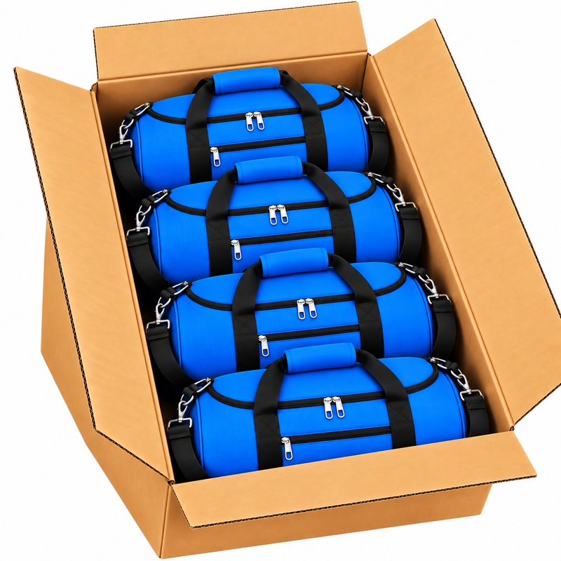 TB-TR-65 Box Of 10 Blue Holdall Travelling Bags (image for) TB-TR-65 Box Of 10 Blue Holdall Travelling Bags