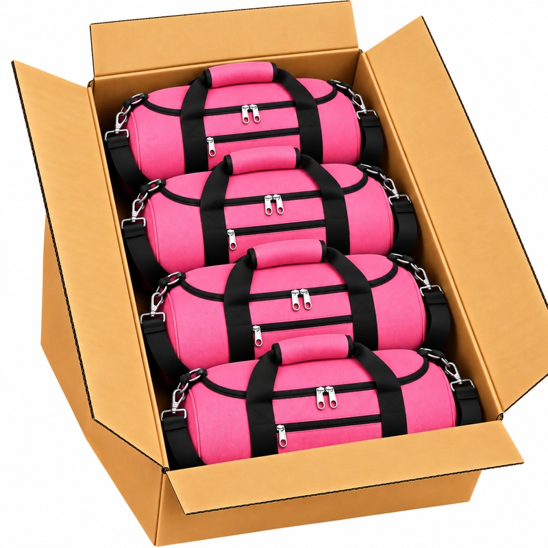 TB-TR-65 Box Of 10 Pink Holdall Travelling Bags (image for) TB-TR-65 Box Of 10 Pink Holdall Travelling Bags