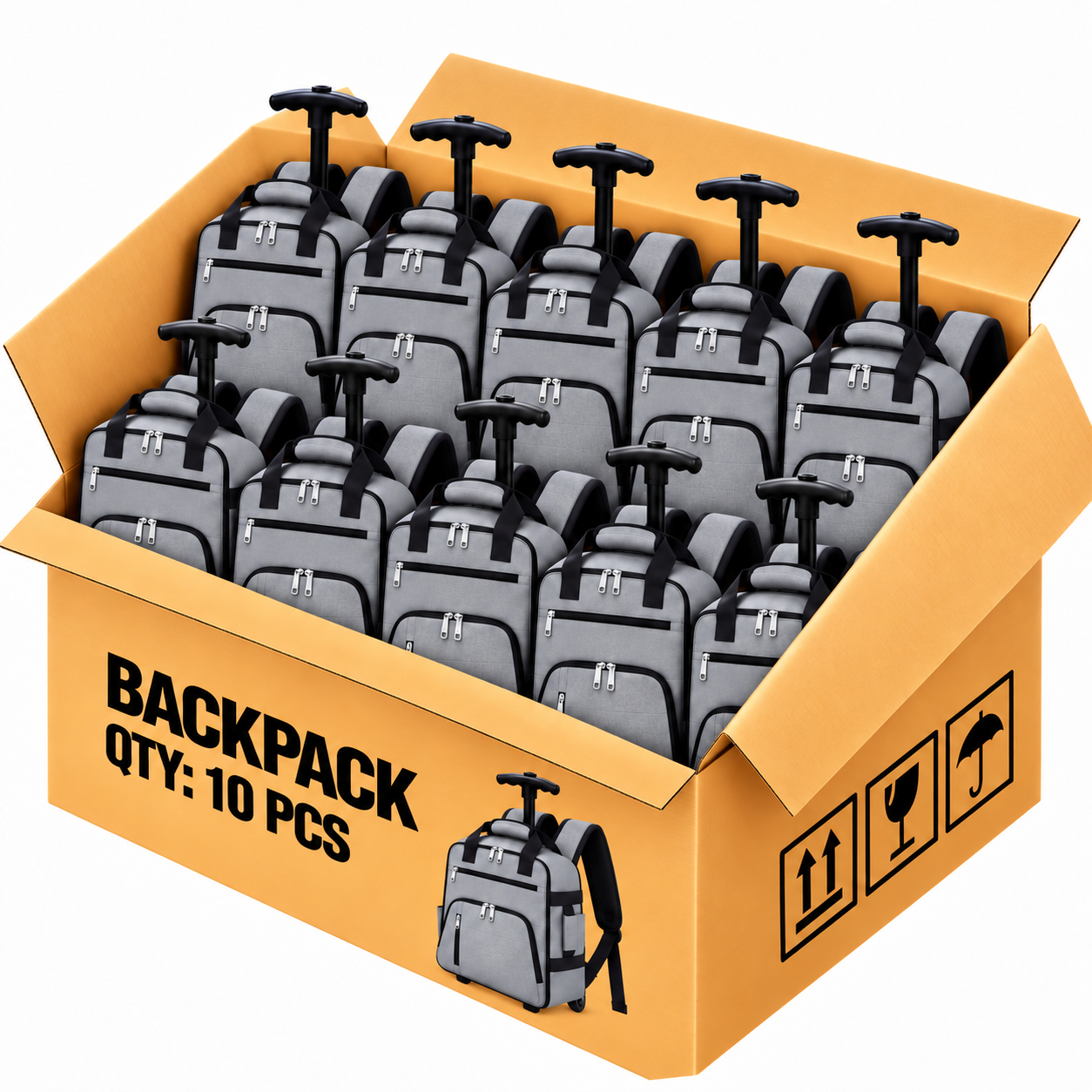 TR-R-TA-002 Grey Box of 10 Ryanair Underseat Travel Backpack Bag (image for) TR-R-TA-002 Grey Box of 10 Ryanair Underseat Travel Backpack Bag