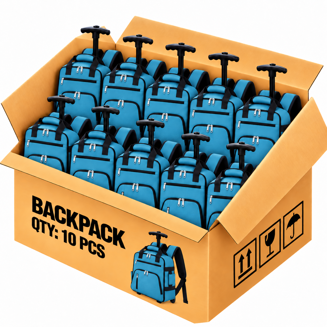 TR-R-TA-002 Peacock Box of 10 Ryanair Underseat Travel Backpack (image for) TR-R-TA-002 Peacock Box of 10 Ryanair Underseat Travel Backpack