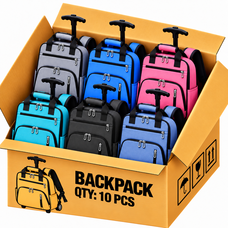TR-R-TA-002 Assorted Colours Box of 10 Ryanair Backpacks Underse (image for) TR-R-TA-002 Assorted Colours Box of 10 Ryanair Backpacks Underse